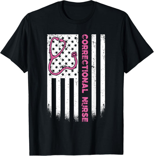 Correctional Nurse American Flag Us Stethoscope Rn Patriotic
