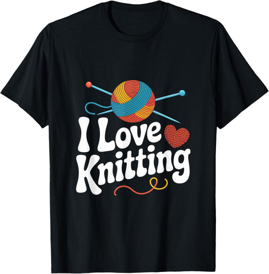 I Love Knitting Yarn Heart Ball Needles