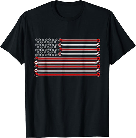American Flag Wrenches Patriotic Car Lover Mechanic Carguy