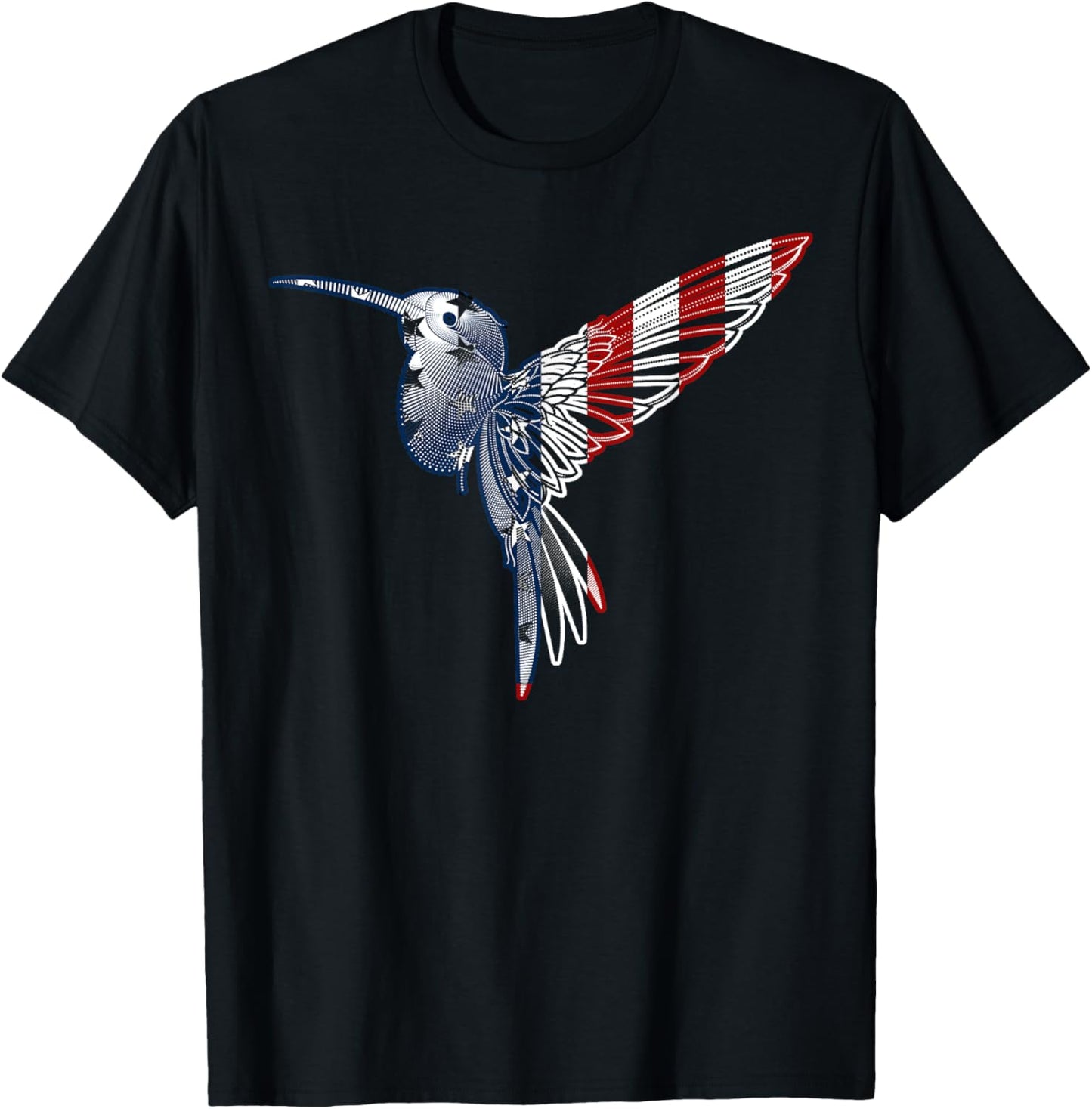 Usa American Flag Dot Art Cute Bird Hummingbird 4Th Of July