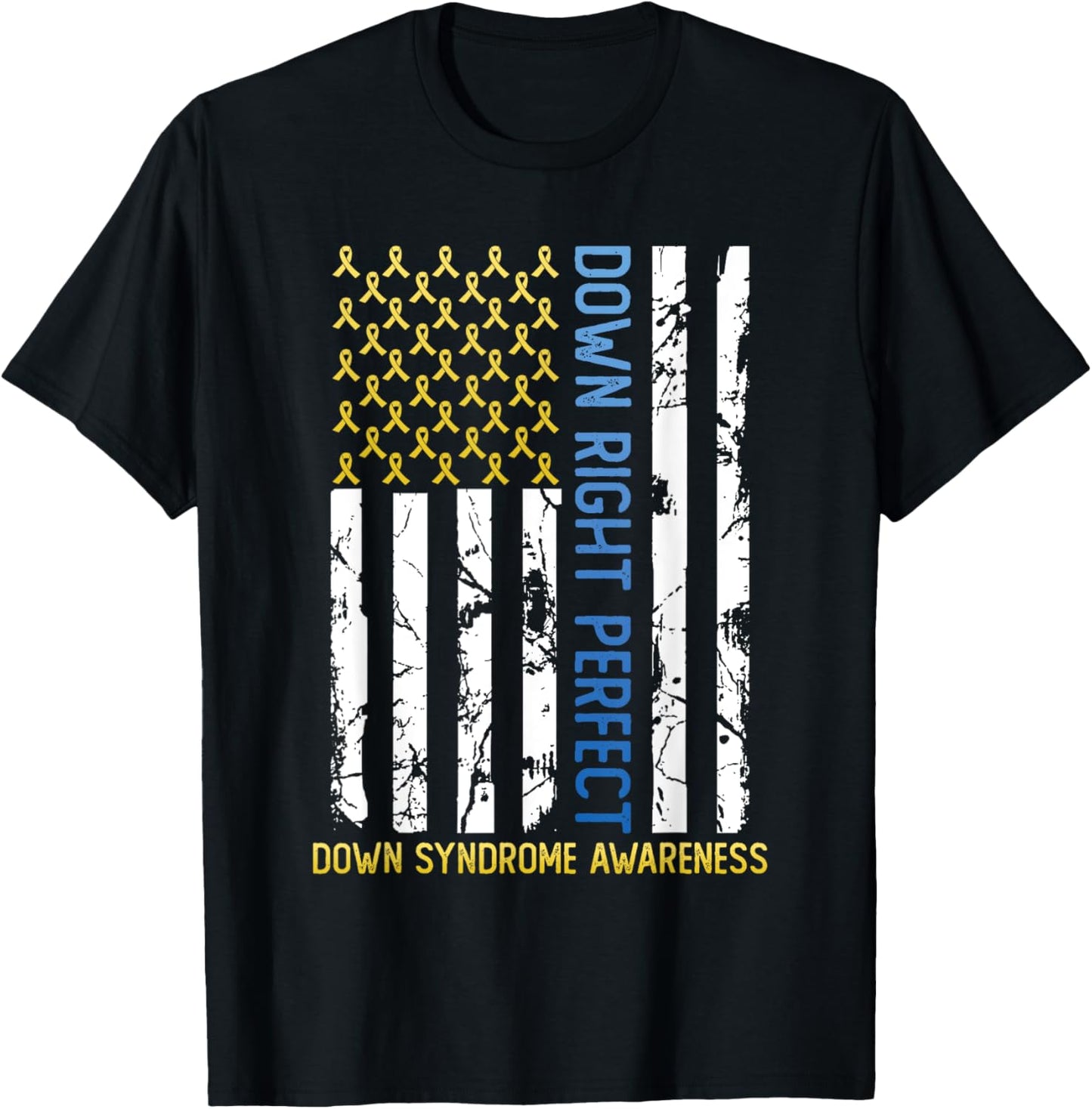 Down Right Perfect Yellow Blue American Flag Down Syndrome