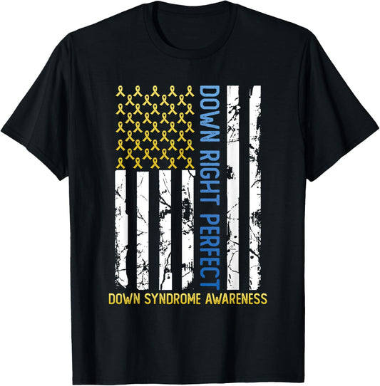 Down Right Perfect Yellow Blue American Flag Down Syndrome