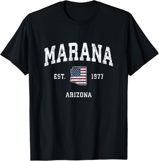 Marana Arizona Az Vintage American Flag Sports Design