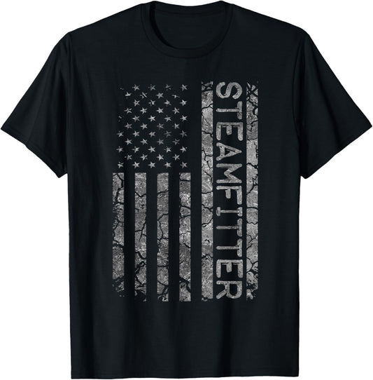 Steamfitter Funny Job Title Worker American Flag Steamfitter
