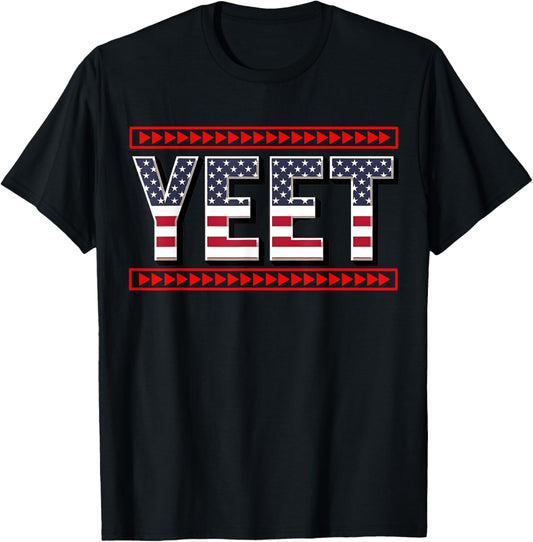 Vintage Yeet Shirt Apparel Saying Funny American Flag Tee