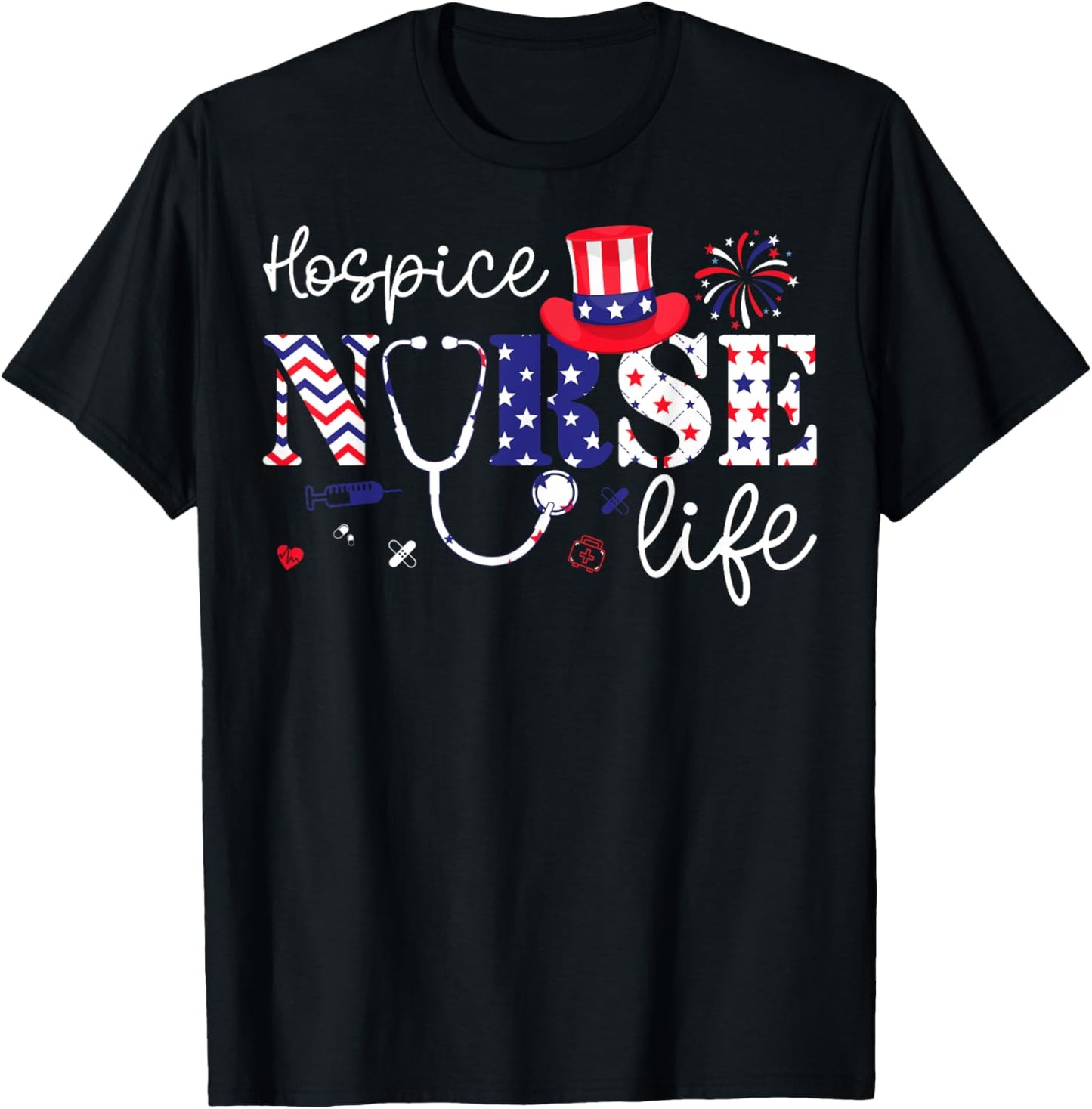 Hospice Nurse Life American Flag Usa Patriotic 4Th Of July