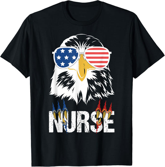 Patriotic Eagle Tee 4Th Of July Usa American Flag Nurse 2023