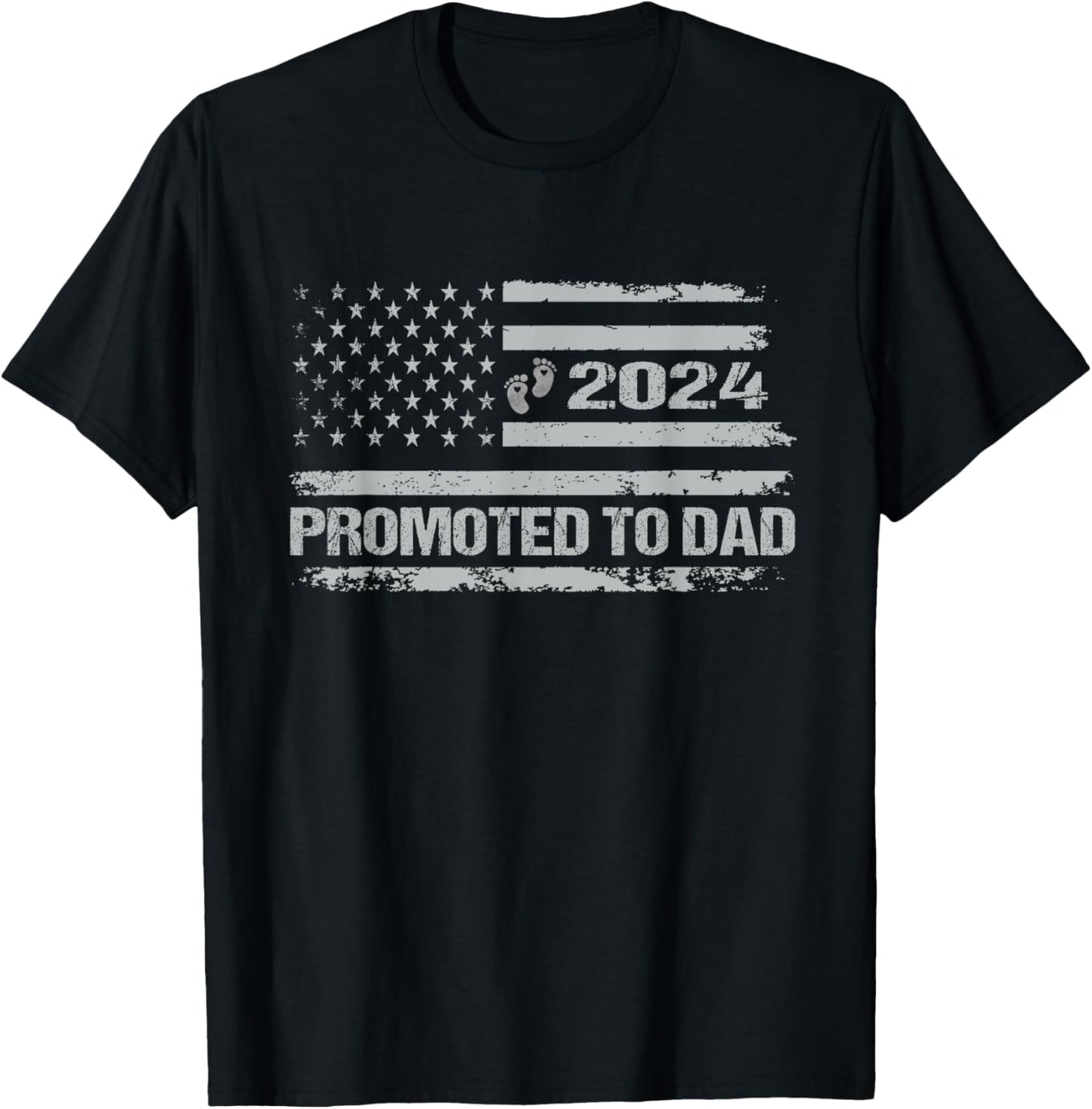 Promoted To Dad Est 2024 Featuring An American Flag Design