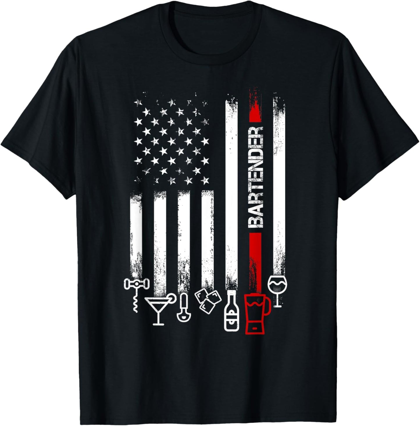 American Flag With Bartender Tshirt For Women Men Father