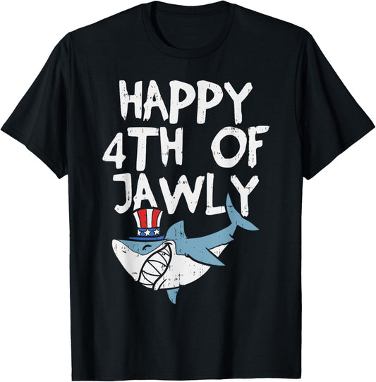 Happy 4Th Of Jawly Shark Animal 4Th Of July Usa Patriot Boy