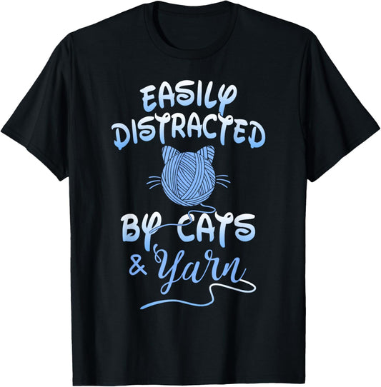 Easily Distracted By Cats And Yarn Knitting Yarn Crochet