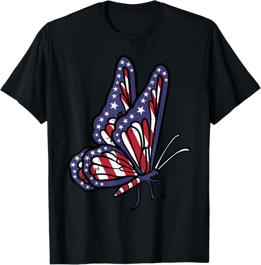 Us American Flag Butterfly Memorial Day 4Th July Of Patriot