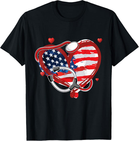 All American Nurse 4Th Of July Patriotic Usa Flag Nursing