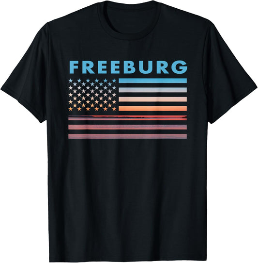 Vintage Sunset American Flag Freeburg Minnesota