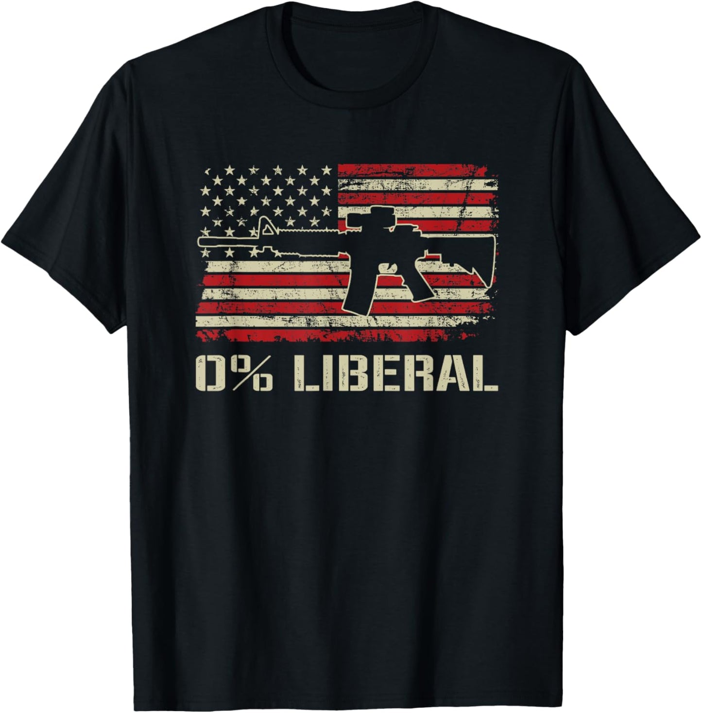 0 Liberal Zero Percent Ar15 Usa Flag Funny Pro Gun