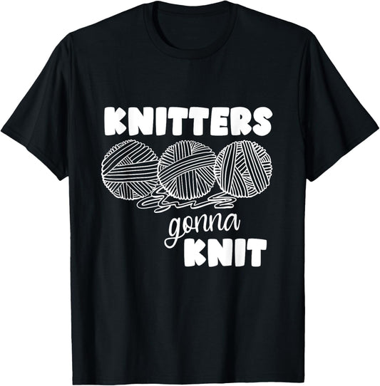 Funny Knitting tee, Knitters Gonna Knit, BALLS OF YARN