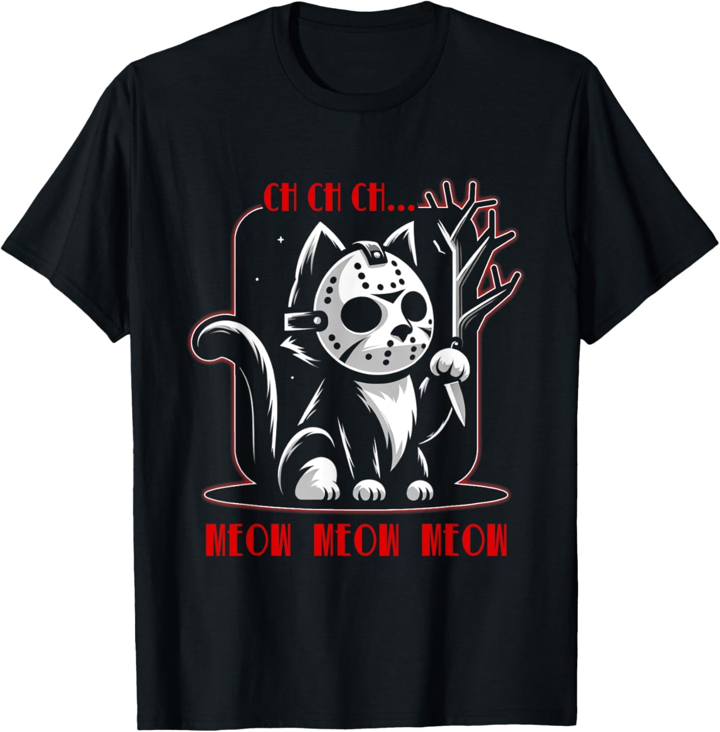 Graphic Cat Funny Animal Horror Movie Cute Kitten Meow