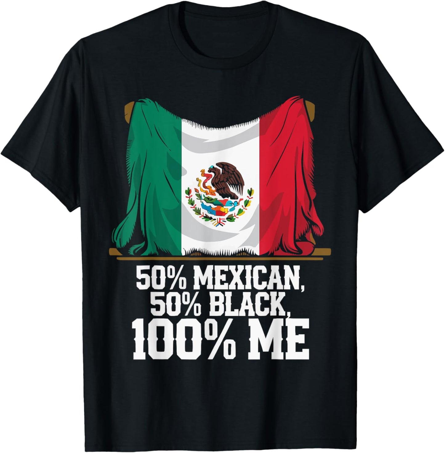 Half Mexican Half African American Usa Flag Black America