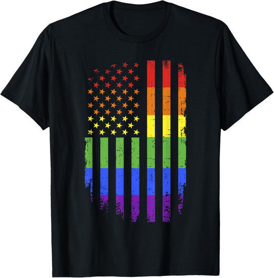 Gay And Lesbian Pride Month Support Rainbow Us American Flag