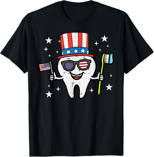4Th Of July Dentist Tooth Dental Patriotic Women Men Kids