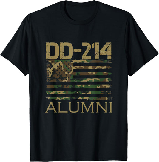 Dd 214 Alumni Camouflage American Flag Veteran Armed Forces