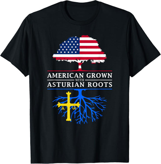 Asturian American Flag Reunion T Shirt Asturias Shirt