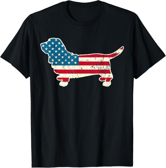 Basset Hound 4Th Of July Men Women Usa American Flag Dog