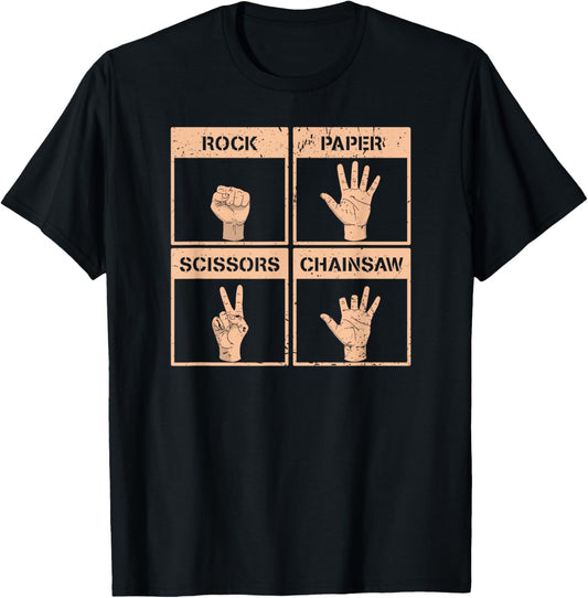 Rock Paper Scissors Chainsaw Funny Missing Finger Injury