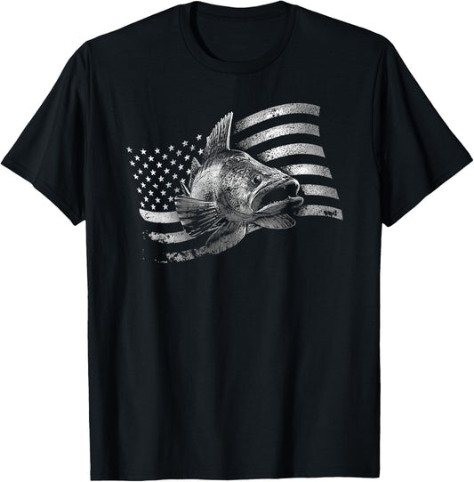 Usa Flag Walleye Fishing Design