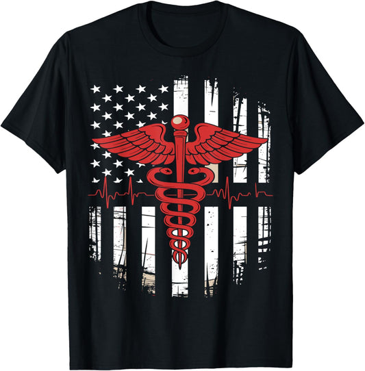 Thin Red Line Usa Flag Nurse