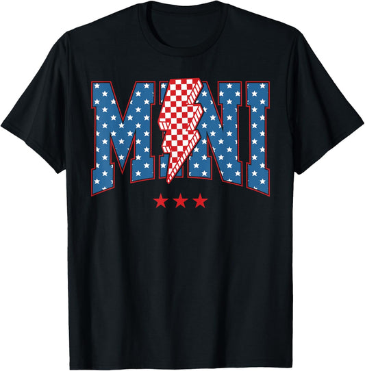 4Th Of July American Flag Checkered Mini Lightning Bolt