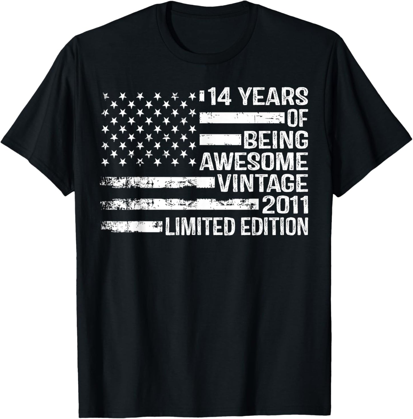 14 Years Old Birthday Vintage American Flag 14Th Birthday