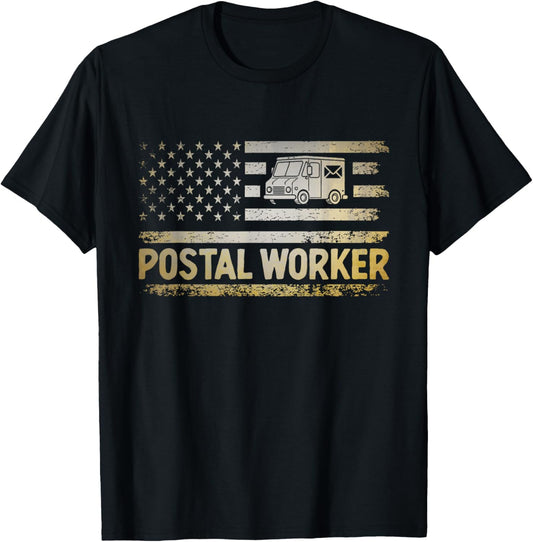 Usa Flag Patriotic Postal Worker Mailman Mail Lady Novelty