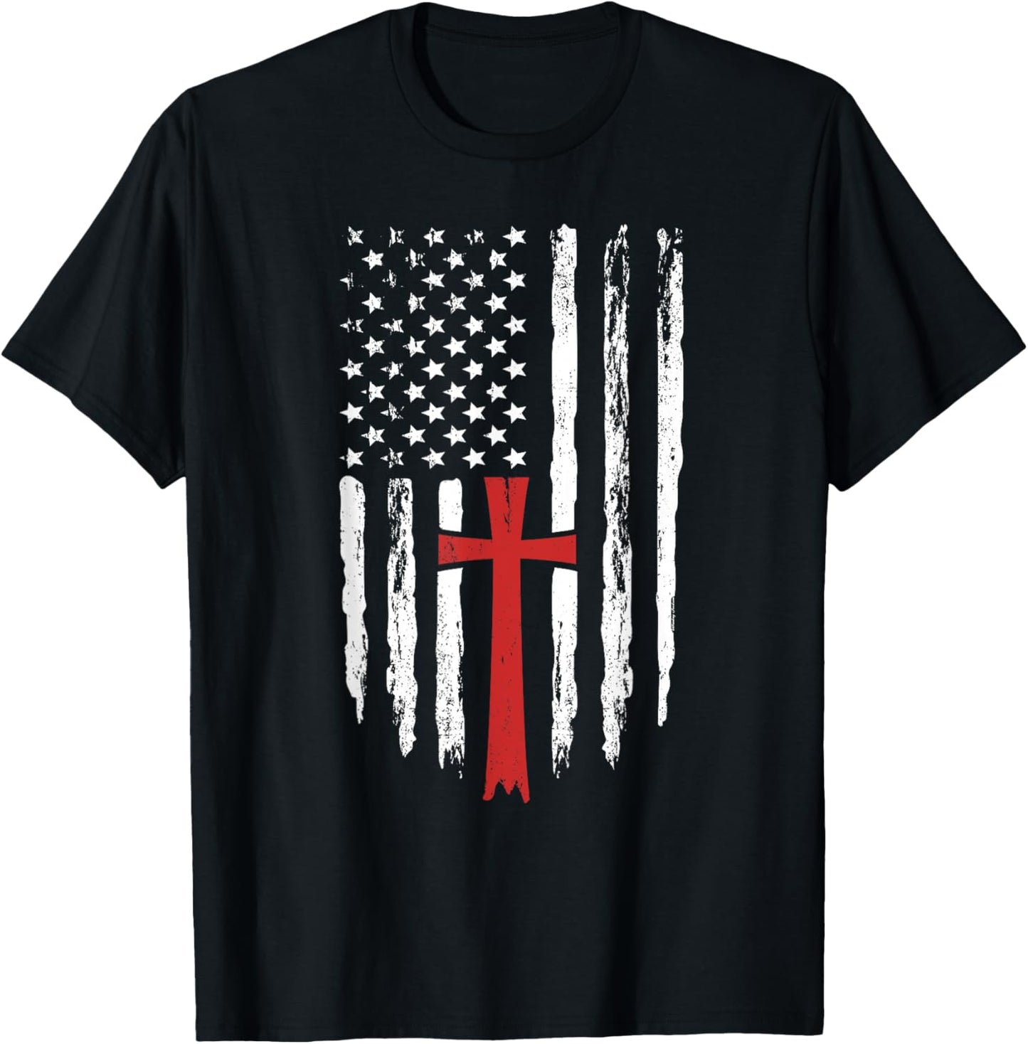 American Flag Christian Cross Religious America 4Th Of July