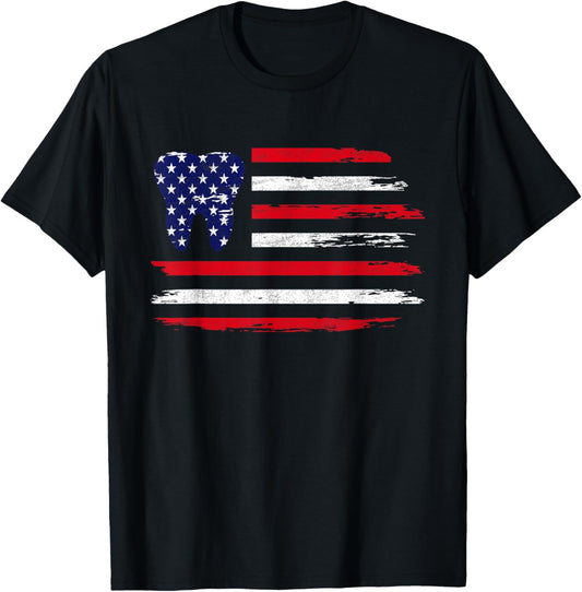 Funny 4Th Of July Dental Dentist Tooth Doctor Usa Flag