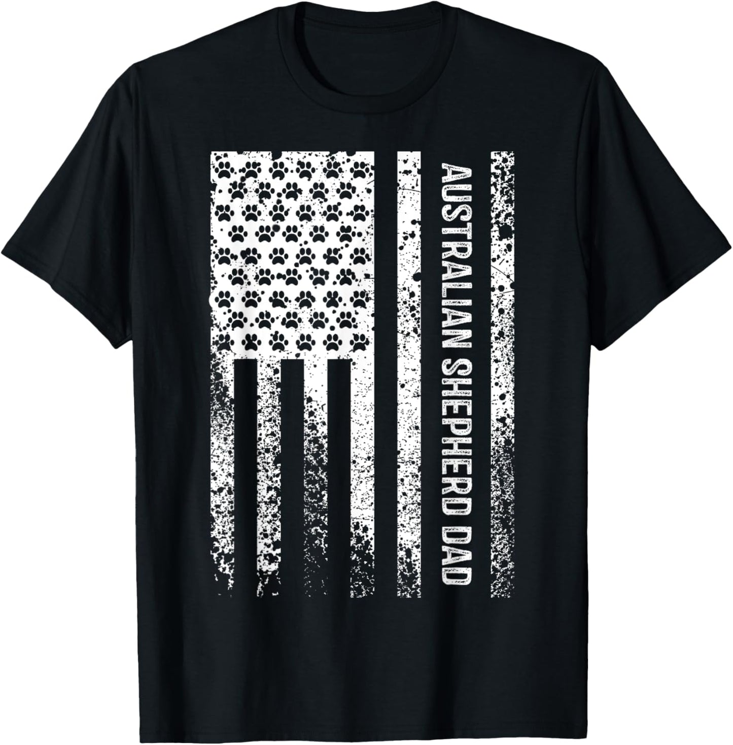 Australian Shepherd Dad American Flag Aussie Dog Dad