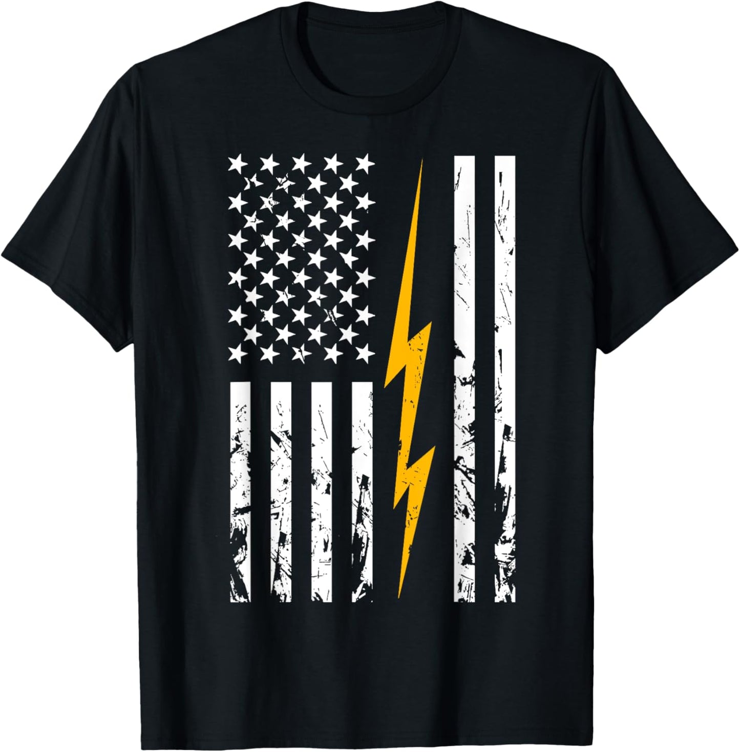 Electrician American Flag Electric Bolt Lineman Usa Flag