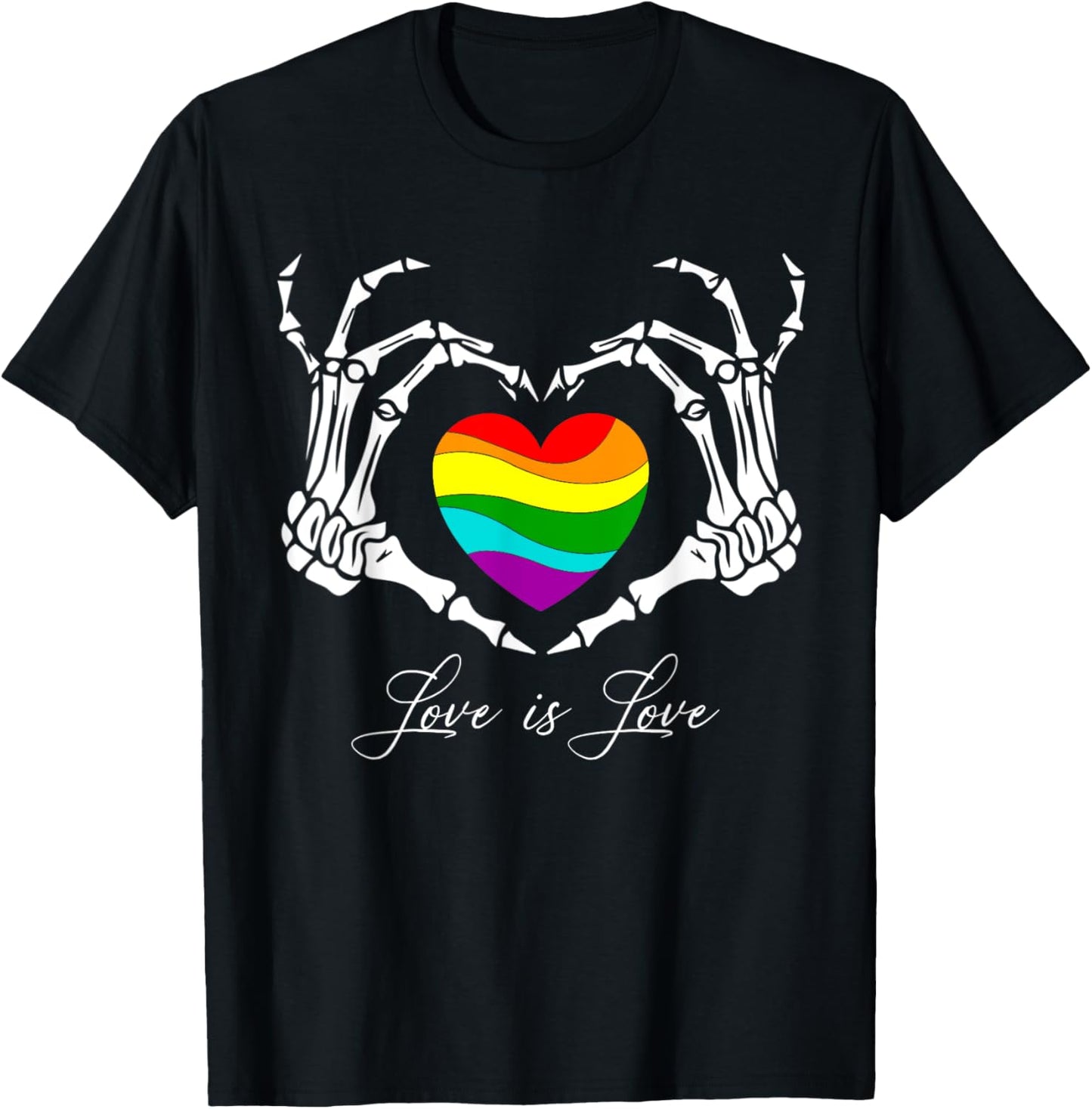 Rainbow Skeleton Heart Love Is Love Lgbt Gay Lesbian Pride