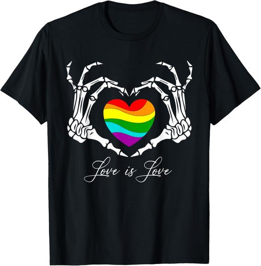 Rainbow Skeleton Heart Love Is Love Lgbt Gay Lesbian Pride