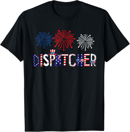 Dispatcher Costume American Flag Fireworks Funny Job