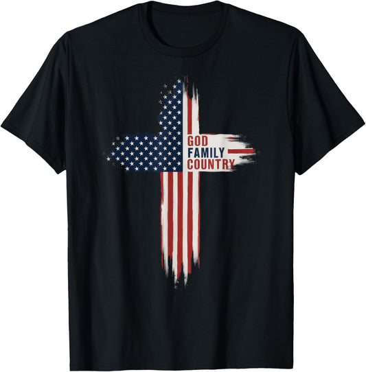 Patriotic Christian Family Faith Usa Cross Wear God Family Country Christian