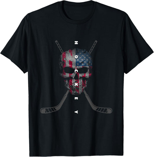 American Flag Skull Hockey Apparel Hockey