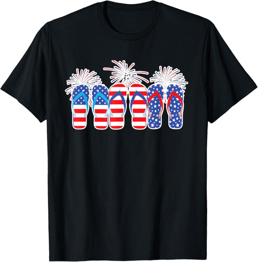 4Th Of July Flip Flops Red White Blue American Flag Gift