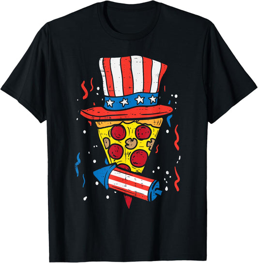 Pizza Us Flag Hat Firecracker 4Th Of July Food Patriotic