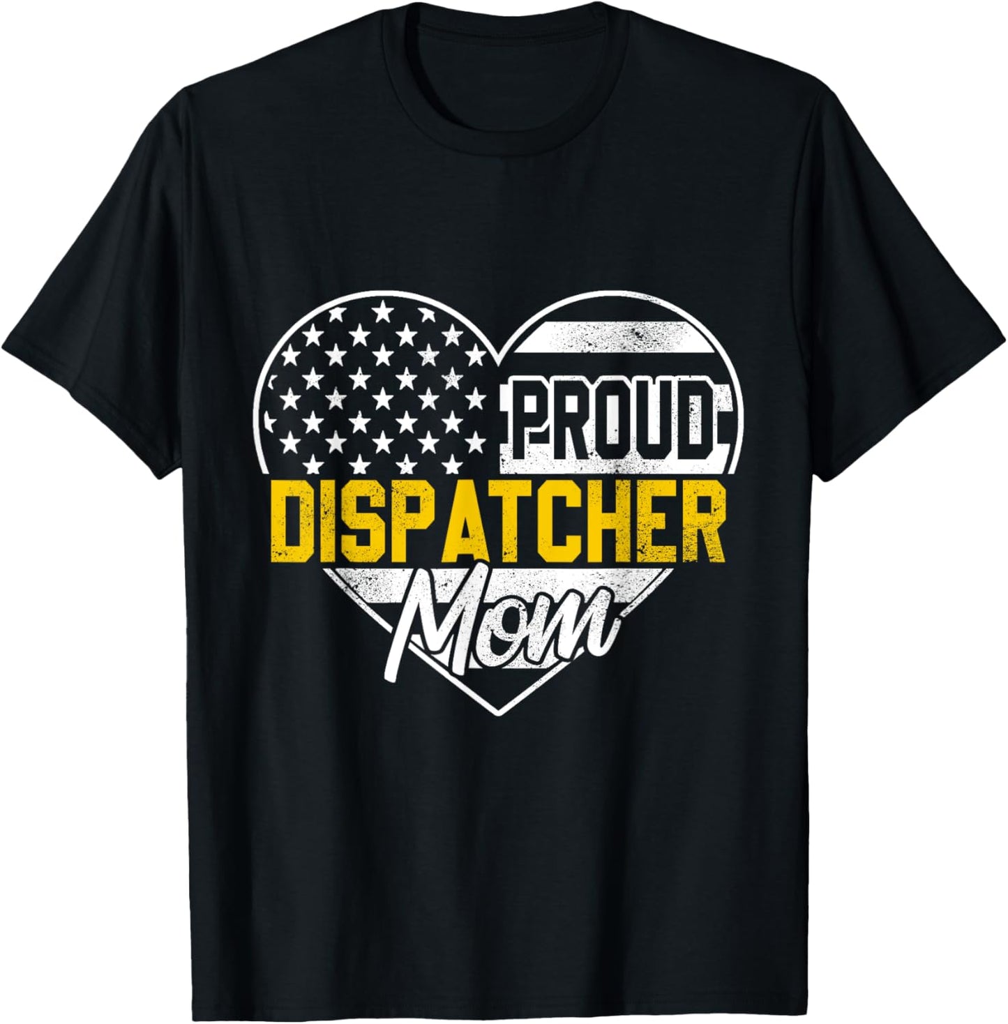 Proud 911 Dispatcher Mom American Flag Rescue Thin Gold Line
