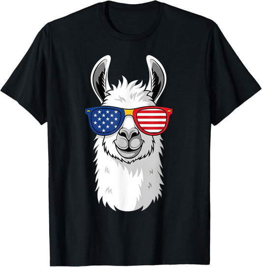 American Flag Llama Funny Patriotic 4Th Of July Animal