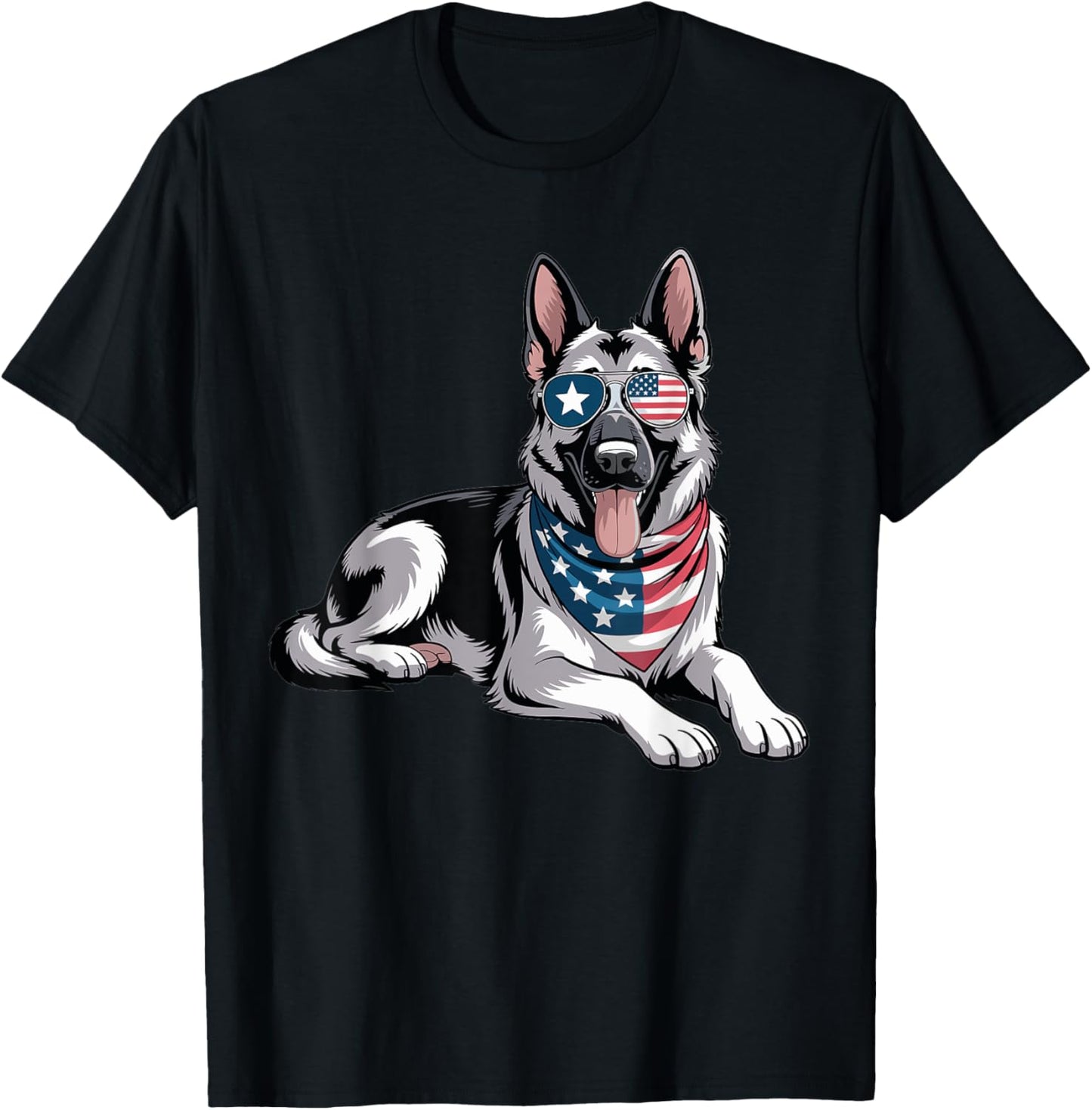 Patriotic German Shepherd Dog American Flag 4Th Of July