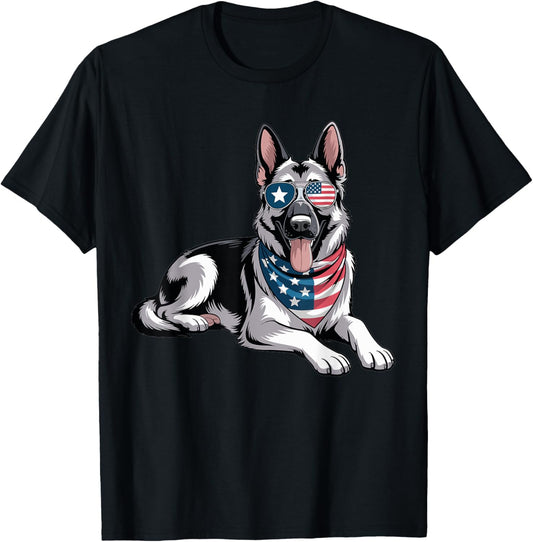 Patriotic German Shepherd Dog American Flag 4Th Of July