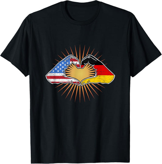 Usa And Germany Heart Hands