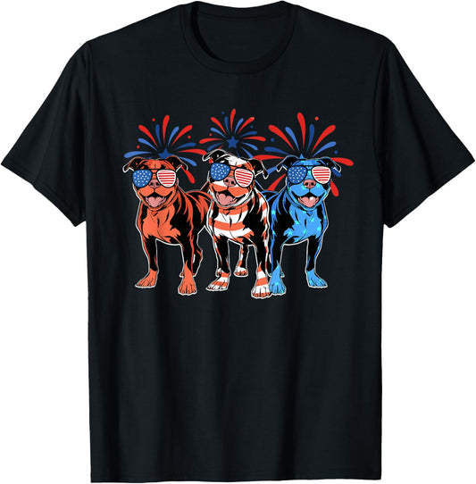 4Th Of July Pitbull Patriotic Red White Blue American Flag